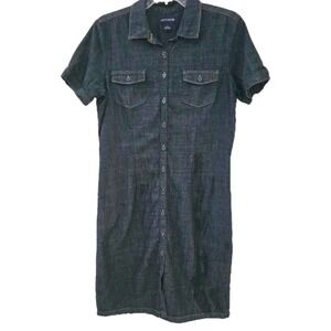 90s Ann Taylor Shirtdress Size M Made In Korea Preppy Utility-inspired